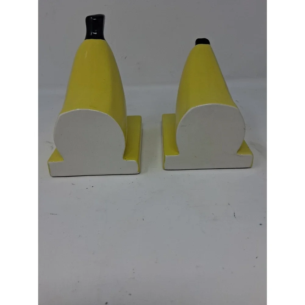 Vintage Ceramic Yellow Banana Bookends Pop Art Warhol Style Home Office Decor